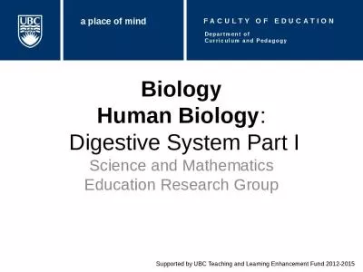 Biology Human Biology :  Digestive System Part I