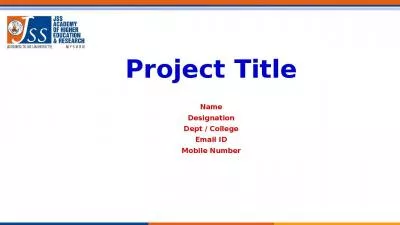 Project Title Name Designation