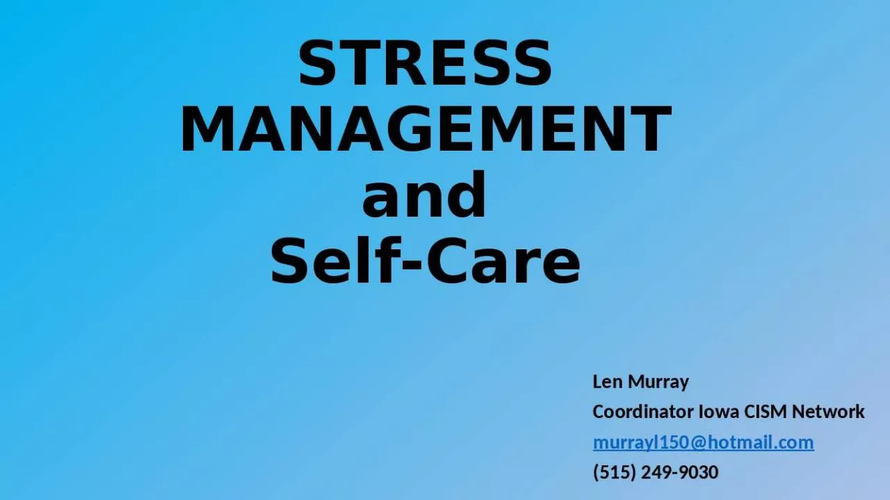 PPT-STRESS MANAGEMENT and Self-Care