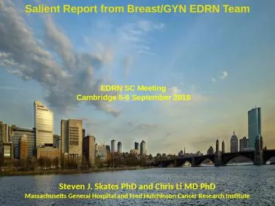 Salient Report from Breast/GYN EDRN Team