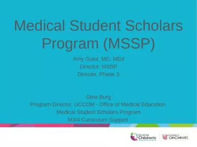 Medical Student Scholars Program (MSSP)