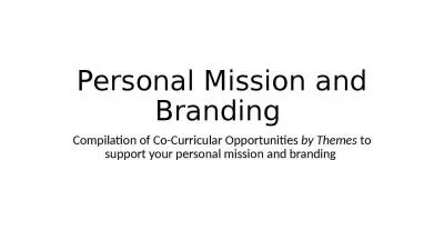 Personal Mission and Branding