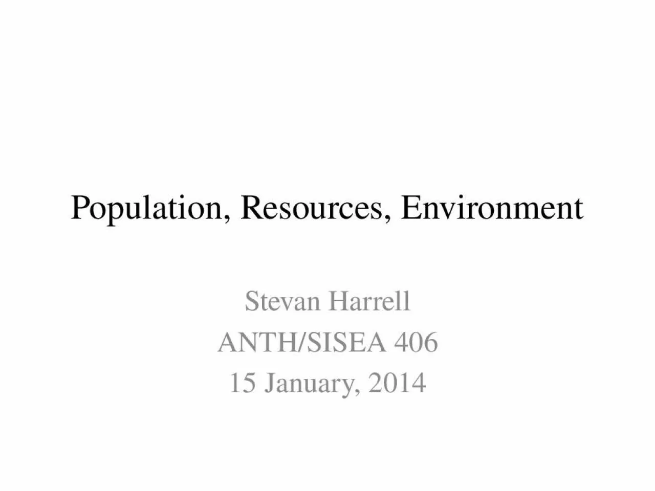 PPT-Population, Resources, Environment