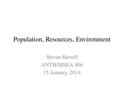 Population, Resources, Environment