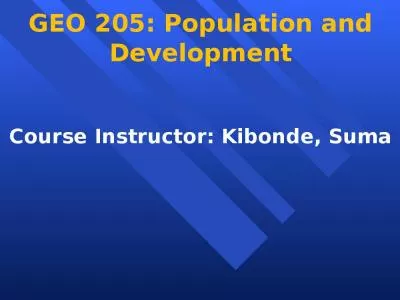 GEO 205: Population and Development