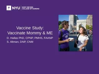 Vaccine Study: Vaccinate Mommy & ME