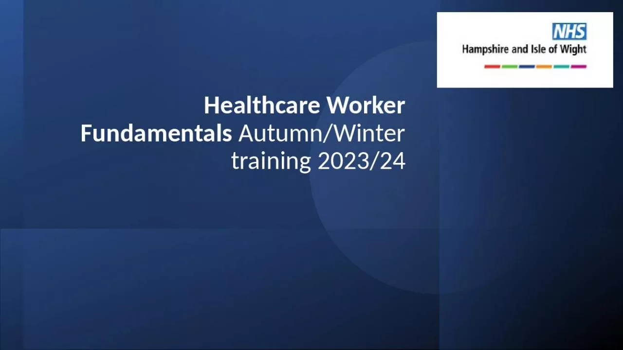 PPT-Healthcare Worker Fundamentals