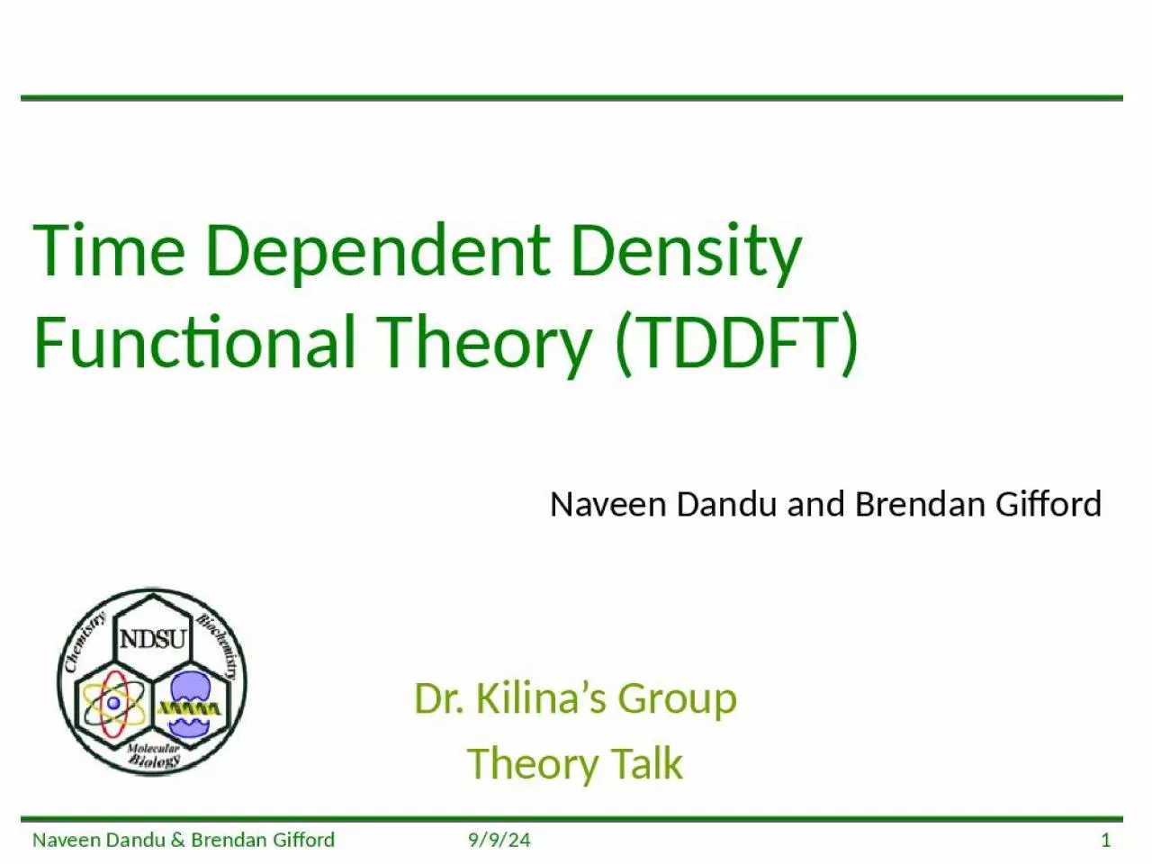 PPT-Time Dependent Density Functional Theory (TDDFT)