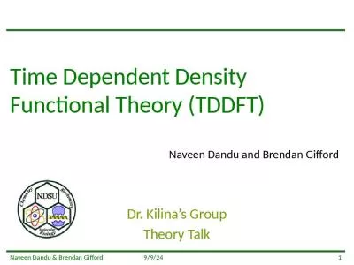 Time Dependent Density Functional Theory (TDDFT)