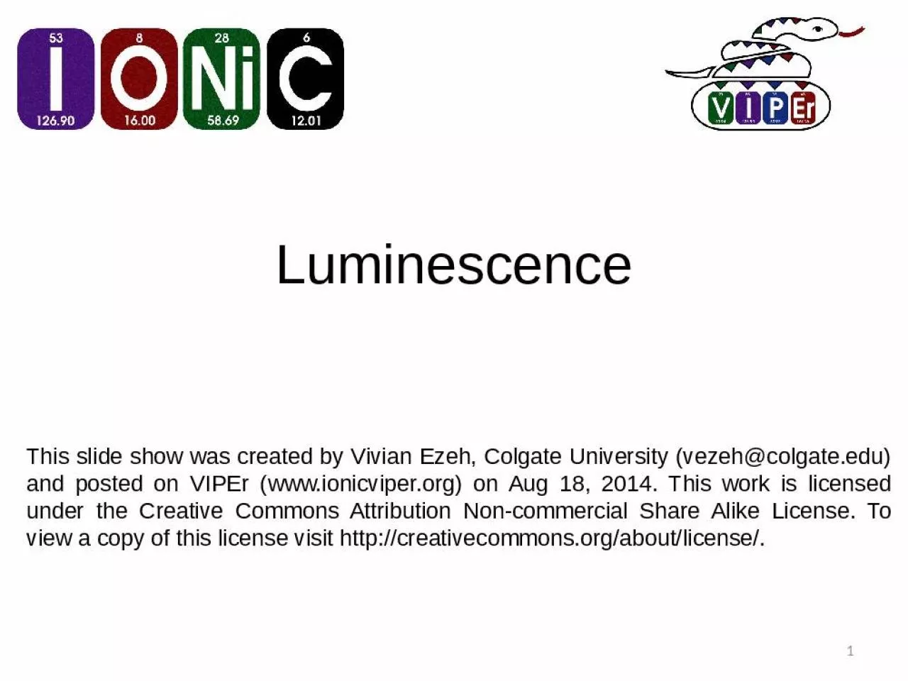 PPT-Luminescence 1 This slide show