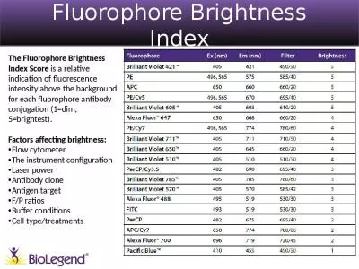 Fluorophore Brightness Index