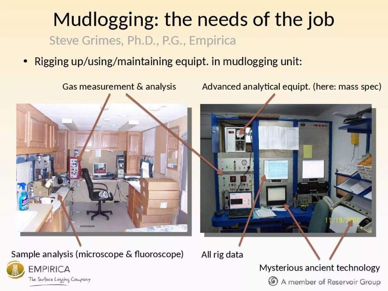 PPT-Mudlogging : the needs of the job