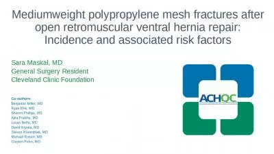 Mediumweight  polypropylene mesh fractures after open