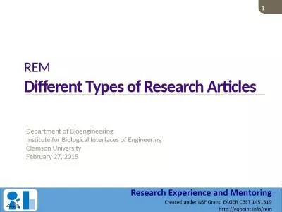 REM Different Types of Research Articles