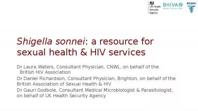 Shigella  sonnei : a resource for sexual health & HIV services