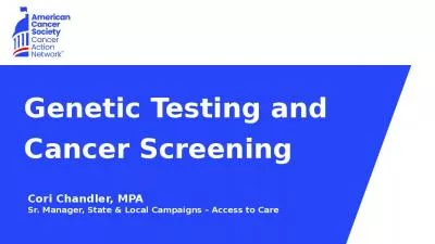 Genetic Testing and Cancer Screening