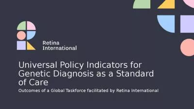 Universal Policy Indicators for Genetic Diagnosis as a Standard of Care