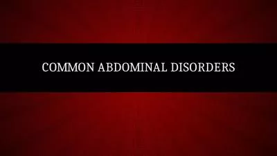 Common abdominal disorders