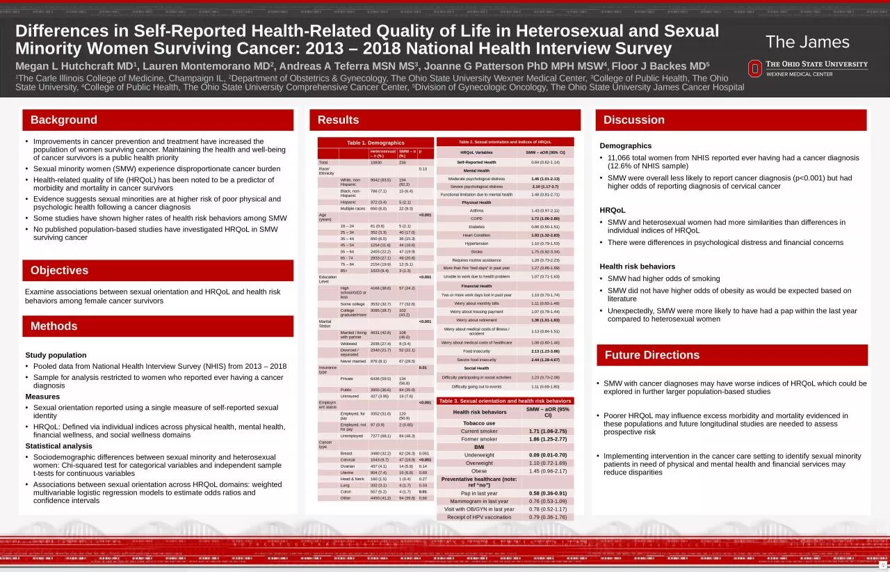 PPT-Differences in Self-Reported Health-Related Quality of Life in Heterosexual and Sexual