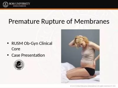 Premature Rupture of Membranes