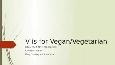 V is for Vegan/Vegetarian