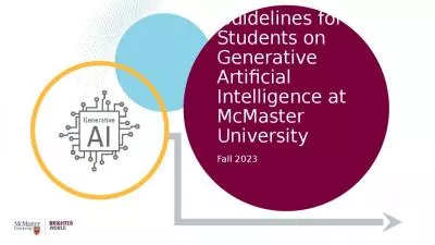 Guidelines for Students on Generative Artificial Intelligence at McMaster University