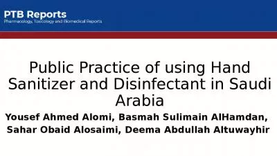 Public Practice of using Hand Sanitizer and Disinfectant in Saudi Arabia