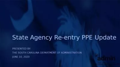 State Agency Re-entry PPE Update