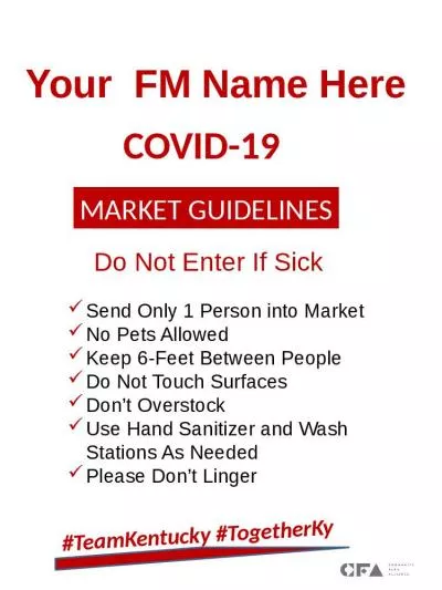 Do Not Enter If Sick Send Only 1 Person into Market