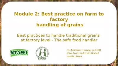 Module 2: Best practice on farm to factory