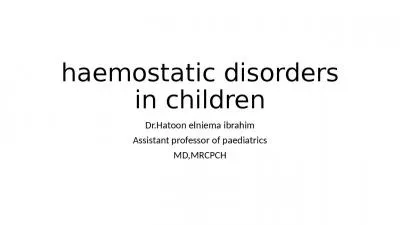 haemostatic  disorders in children