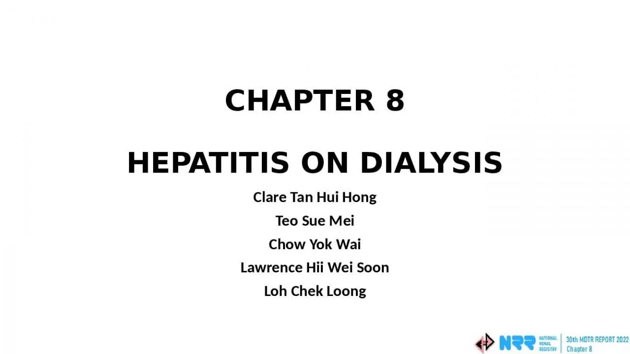 PPT-CHAPTER 8 HEPATITIS ON DIALYSIS