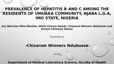 PREVALENCE OF HEPATITIS B AND C AMONG THE RESIDENTS OF UMUAKA COMMUNITY, NJABA L.G.A,