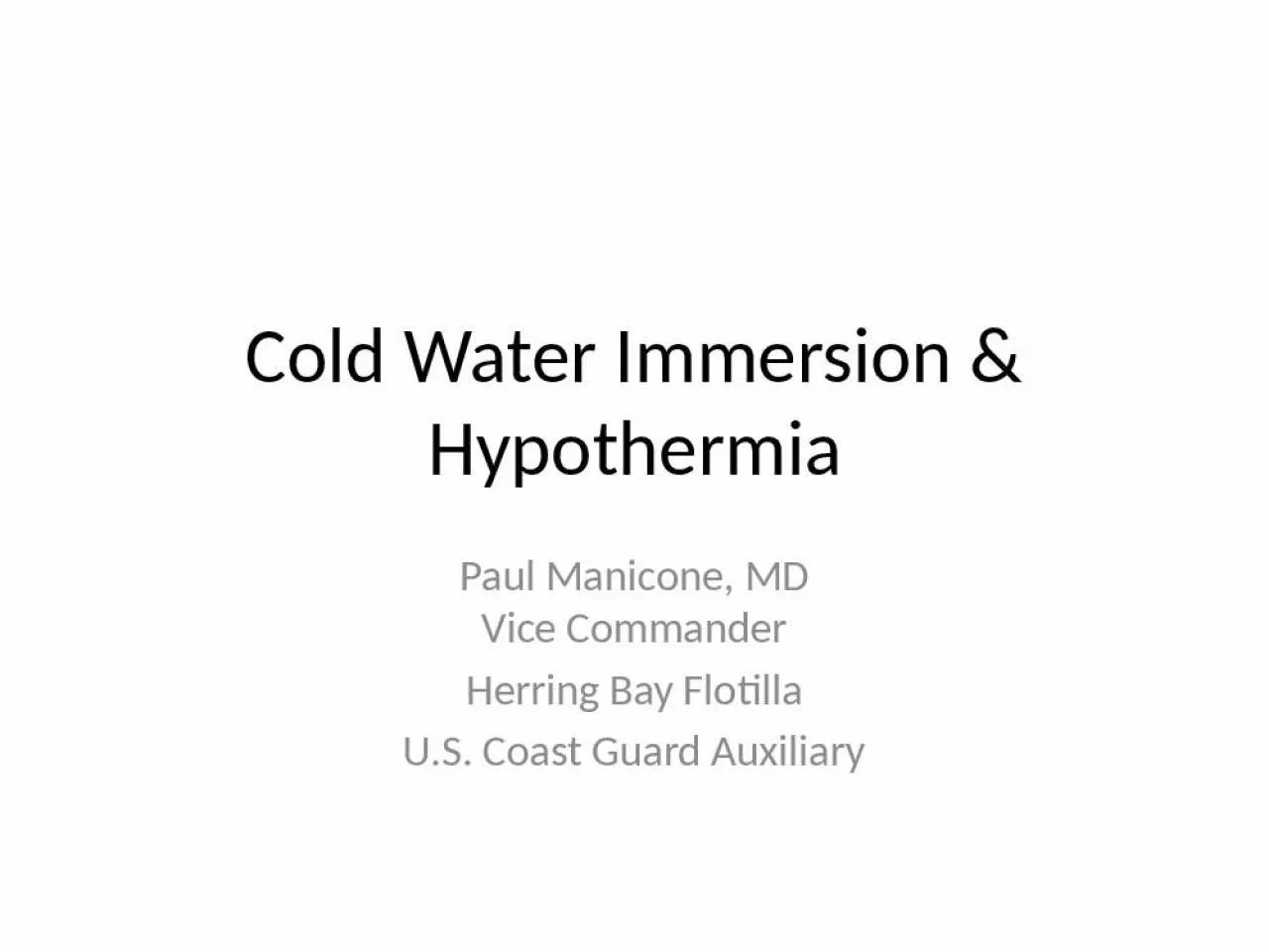 PPT-Cold Water Immersion &