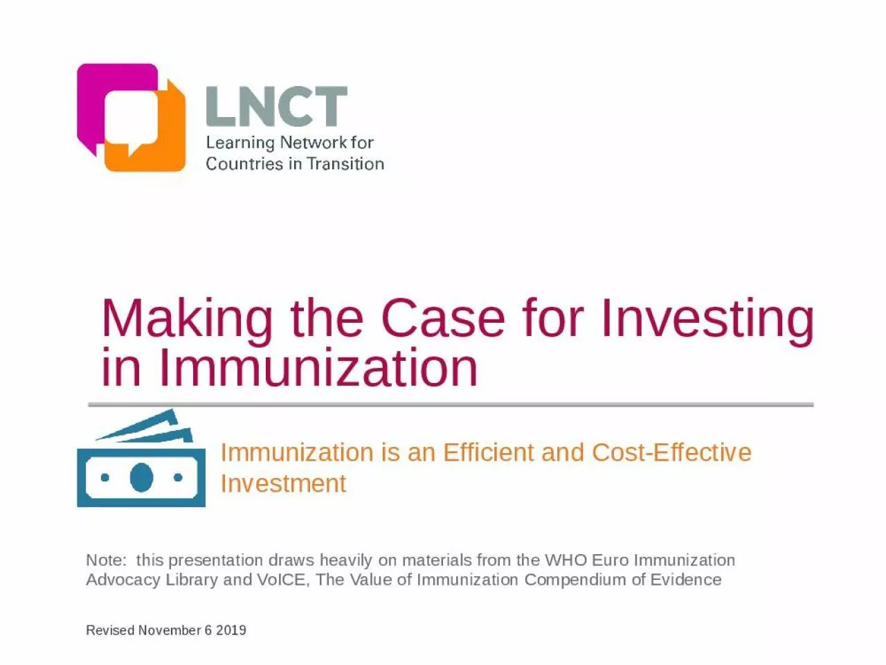 PPT-Making the Case for Investing in Immunization