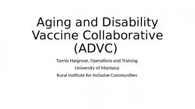 Aging and Disability Vaccine Collaborative (ADVC)