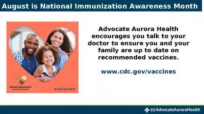 August is National Immunization Awareness Month