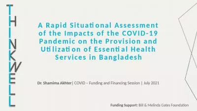 A Rapid Situational Assessment of the Impacts of the COVID-19 Pandemic on the Provision and Utiliza