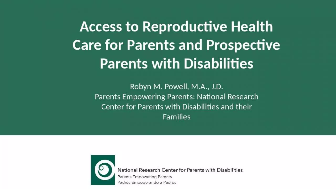 PPT-Access to Reproductive Health Care for Parents and Prospective Parents with Disabilities