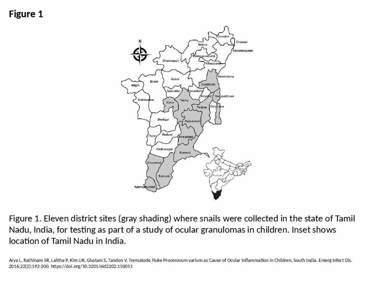 PPT-Figure 1 Figure 1. Eleven district sites (gray shading) where snails were collected in