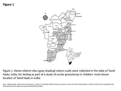 Figure 1 Figure 1. Eleven district sites (gray shading) where snails were collected in