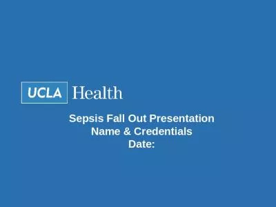 Sepsis Fall Out Presentation