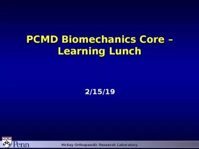 PCMD Biomechanics Core  –