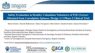 Safety Evaluation in Healthy Colombian Volunteers of P2Et Extract Obtained from Caesalpinia