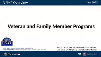 VFMP Overview June 2022 Veteran and Family Member Programs