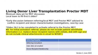 Living Donor Liver Transplantation Proctor MDT