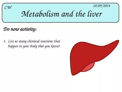 Metabolism and the liver