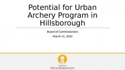 Potential for Urban Archery Program in Hillsborough