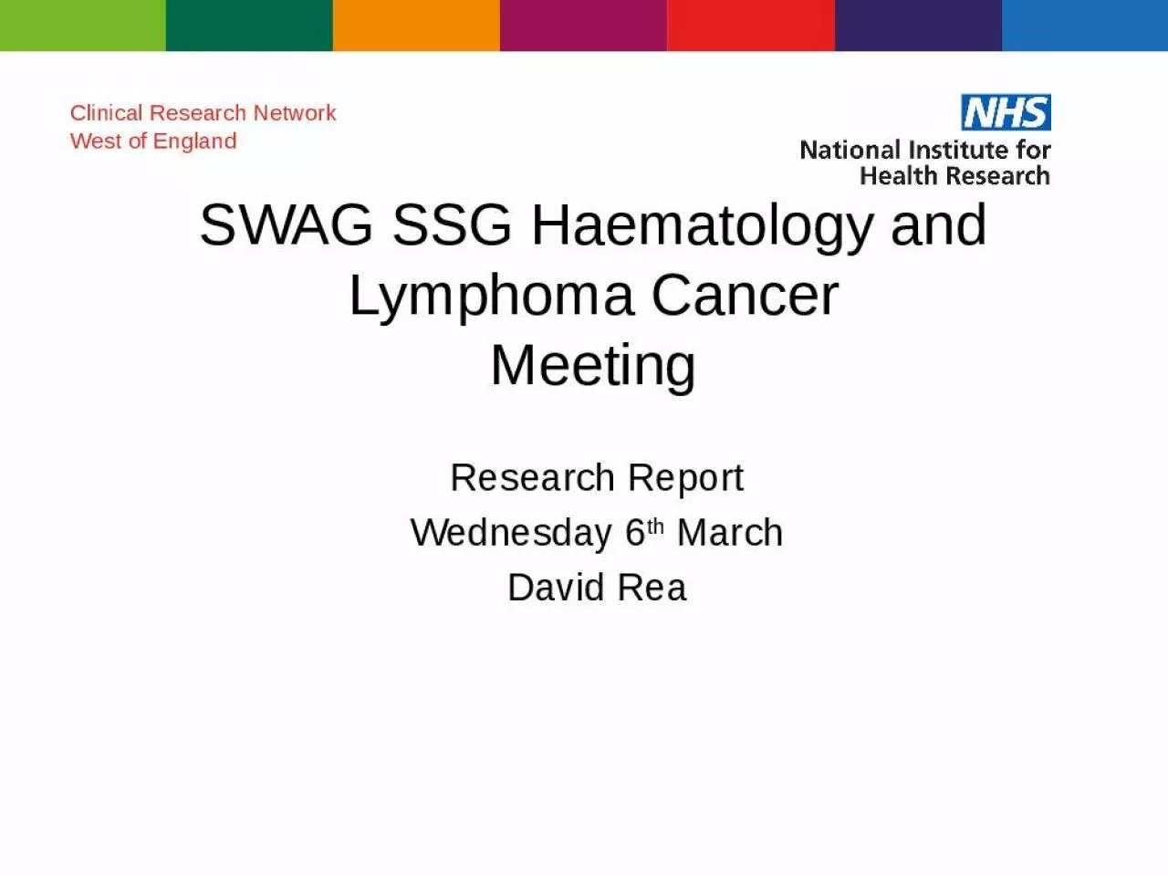 PPT-SWAG SSG Haematology and Lymphoma Cancer