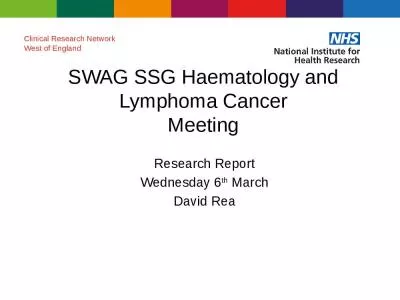 SWAG  SSG  Haematology and Lymphoma Cancer